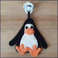 Product afbeelding speendoekje pinguin Barry and Penguin pacifier cloth pattern