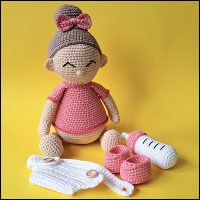 Product afbeelding baby meisje kleding Baby amigurumi pattern