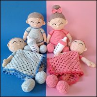 Product afbeelding baby set Baby amigurumi & lovey pattern set
