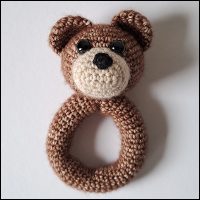 Product afbeelding Benny de rammelaar voorkant Benny the Bear rattle pattern