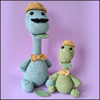 Product afbeelding Boris en mini Boris the brachiosaurus pattern