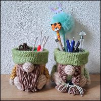 Product afbeelding gnome plantenpotjes pennen Gnomes planter pattern