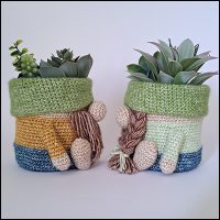 Product afbeelding gnome plantenpotjes zijkant Gnomes planter pattern