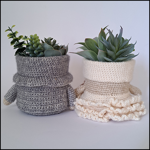 Gnomes bridal couple planter pattern