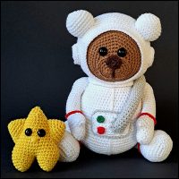 Product afbeelding Astronaut beer Astronaut bear and star pattern