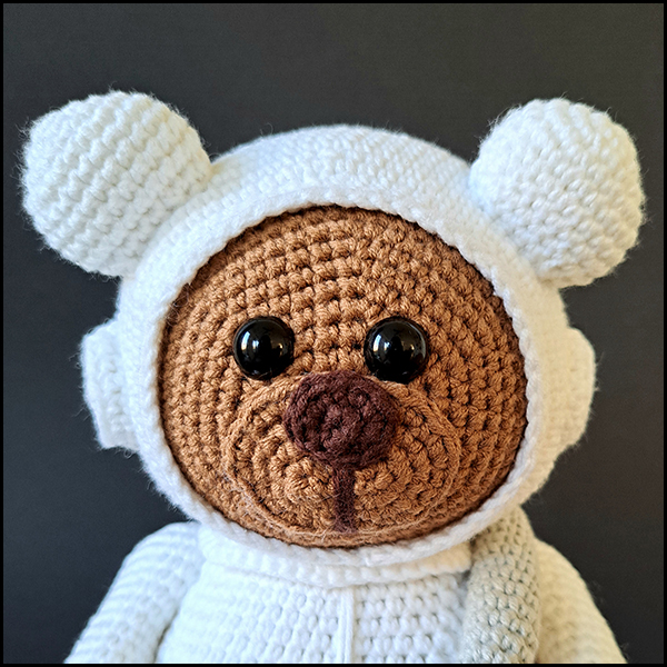 Product afbeelding astronaut beer hoofd Astronaut bear and star pattern