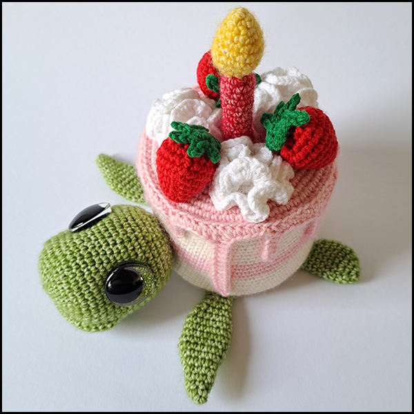 Product afbeelding verjaardag schildpad bovenkant Birthday turtle pattern