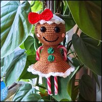 Product afbeelding gingerbread meisje plant Gingerbread ornaments pattern