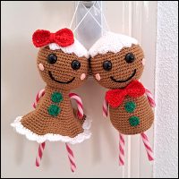 Product afbeelding gingerbreads deur Gingerbread ornaments pattern