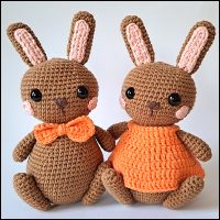 Product afbeelding amigurumi konijnen Easter bunny egg warmer and amigurumi pattern