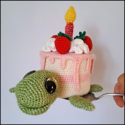 Product afbeelding Verjaardag schildpad op taartsnijder Birthday turtle pattern