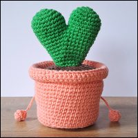 Product afbeelding Plantenpotje hart roze achterkant Heart planter pattern