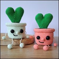 Product afbeelding Plantenpotjes hart samen voorkant Heart planter pattern