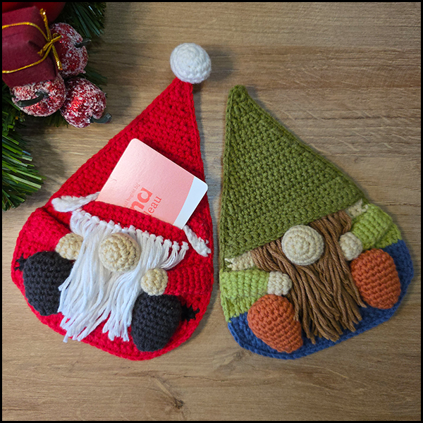 Gnomes kerst samen Gnome giftcard pocket pattern