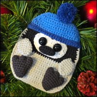 baby pinguin kerst voorkant Penguin giftcard pocket pattern