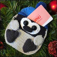 baby pinguin kerst voorkant kaart Penguin giftcard pocket pattern